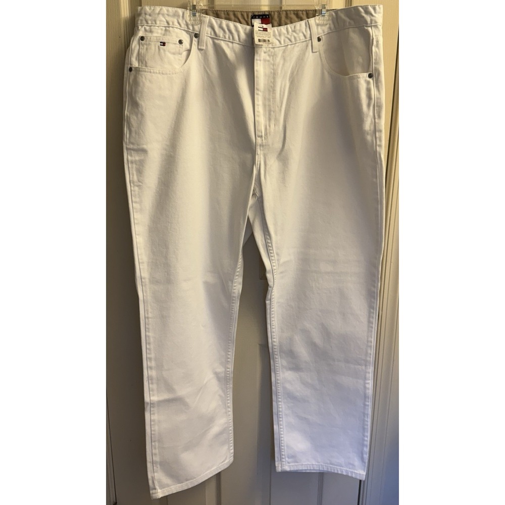 Tommy Hilfiger White Freedom Jean Men's 42W/32L Relaxed Fit, Straight Leg NWT
